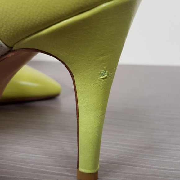 Halogen Martine Studded T-Strap Pump, Citrus Color Leather Womens Size 5 - Picture 9 of 12